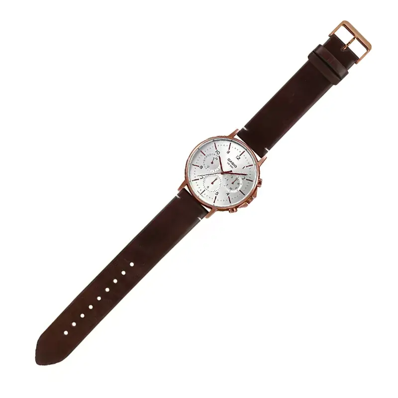 Casio Enticer White Dial Brown Leather Men's Watch- MTP-E321RL-5AV